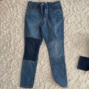 Universal Thread Women's Skinny Jeans - Blue Patchwork